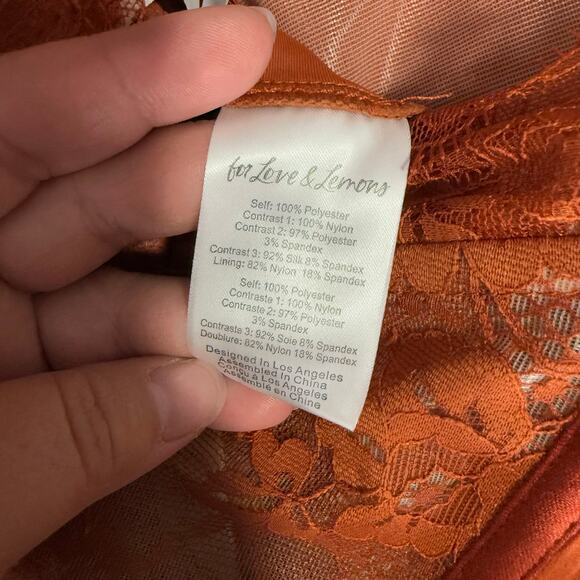 NWT For Love And Lemons x REVOLVE Bustier Gown, Rust, L - Picture 4 of 8